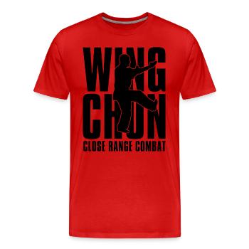 Wing Chun Close Range Combat Fighter Fight Kung Fu - Männer Premium Bio T-Shirt - Rot - Vorne - Damien (186cm)