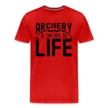 Archery Is The Key Bowhunter Shooting Arrow Archer - Männer Premium Bio T-Shirt - Rot - Vorne - Damien (186cm)
