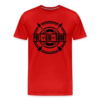 Tir Tir à l’arc Chasse Bowhunter Archer - T-shirt bio Premium Homme - rouge - Devant - Damien (186cm)