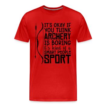 C’est correct si tir à l’arc cible Arbalète Chasse Archer - T-shirt bio Premium Homme - rouge - Devant - Damien (186cm)