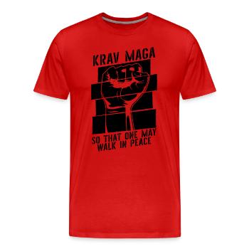 Krav Maga pour que l’on puisse fermer le combat MMA Fighter - T-shirt bio Premium Homme - rouge - Devant - Damien (186cm)