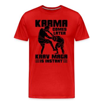 Karma vient plus tard Krav Maga Combat Instant Fighter - T-shirt bio Premium Homme - rouge - Devant - Damien (186cm)