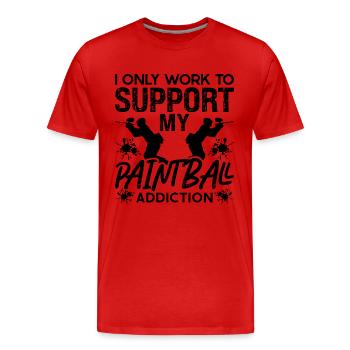 Je ne travaille que pour Paintball Splatter Paintball Player - T-shirt bio Premium Homme - rouge - Devant - Damien (186cm)