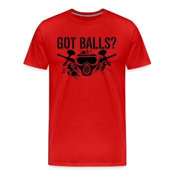Got Balls Paintball Air Gun Sport Paintball Player - Men's Premium Organic T-Shirt - red - Front - Damien (186cm)
