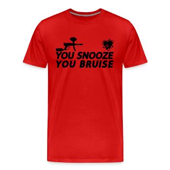 Vous somnolez votre éclaboussures de paintball Joueur de paintball - T-shirt bio Premium Homme - rouge - Devant - Damien (186cm)