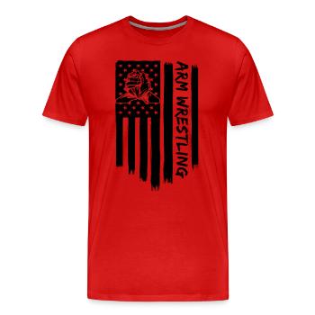 Arm Wrestling Arm Muscle Sport Enthusiast Wrestler - Männer Premium Bio T-Shirt - Rot - Vorne - Damien (186cm)