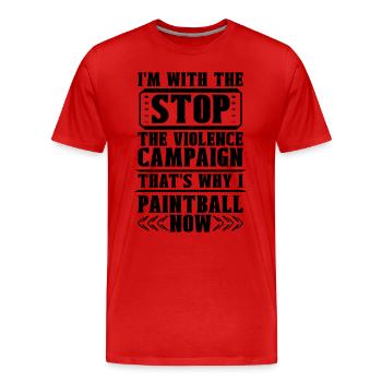 I'm With Stop Violence Now Paintball Airgun Player - Men's Premium Organic T-Shirt - red - Front - Damien (186cm)