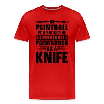 In Paintball You Should Paintball Paint Gun Player - Men's Premium Organic T-Shirt - red - Front - Damien (186cm)