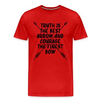 La vérité est le meilleur chasseur à l’arc Archer Bowhunter - T-shirt bio Premium Homme - rouge - Devant - Damien (186cm)