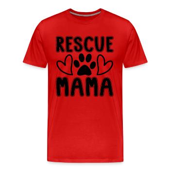 Rescue Mama Animal Rescue Adoption Animal Rescuer - Men's Premium Organic T-Shirt - red - Front - Damien (186cm)