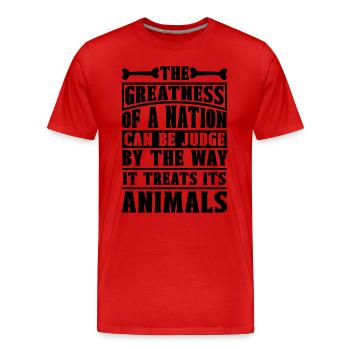 The Greatness Animal Welfare Foster Animal Worker - Men's Premium Organic T-Shirt - red - Front - Damien (186cm)