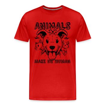 Animals Makes Animal Welfare Foster Animal Worker - Men's Premium Organic T-Shirt - red - Front - Damien (186cm)