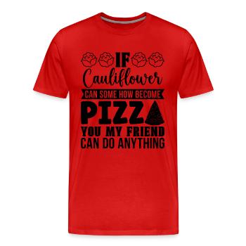 If Cauliflower Can Healthy Eating Low Carb Lover - Men's Premium Organic T-Shirt - red - Front - Damien (186cm)