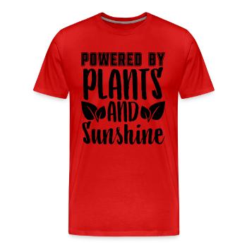 Powered By Plants Healthy Eating Vegan Diet Lover - Men's Premium Organic T-Shirt - red - Front - Damien (186cm)