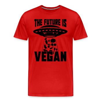 The Future Is Vegan Diet Meatless Vegan Diet Lover - Men's Premium Organic T-Shirt - red - Front - Damien (186cm)