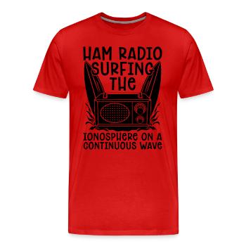 Amateur Radio Surfing L’opérateur d’antenne de l’ionosphère - T-shirt bio Premium Homme - rouge - Devant - Damien (186cm)