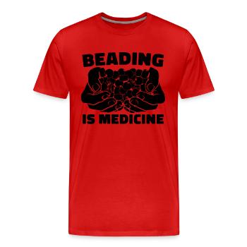 Perlage est Médicament Perle Bijoux Perlage Perlage Perle - T-shirt bio Premium Homme - rouge - Devant - Damien (186cm)
