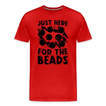 Juste ici pour le perlage Perle Bijoux Perle - T-shirt bio Premium Homme - rouge - Devant - Damien (186cm)