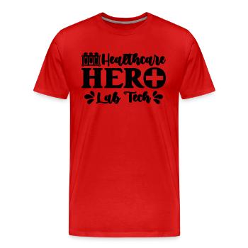 Health Care Hero Scientist Laboratory Technician - Men's Premium Organic T-Shirt - red - Front - Damien (186cm)