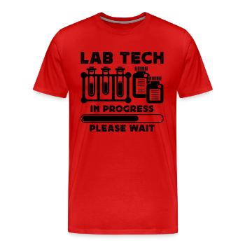 Technicien de laboratoire en sciences médicales - T-shirt bio Premium Homme - rouge - Devant - Damien (186cm)