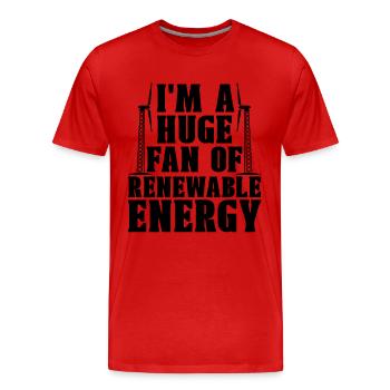 Je suis un grand fan de technicien en turbine d’énergie verte - T-shirt bio Premium Homme - rouge - Devant - Damien (186cm)