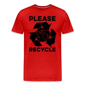 Please Recycle Recycling Reuse Go Green Recycler - Männer Premium Bio T-Shirt - Rot - Vorne - Damien (186cm)