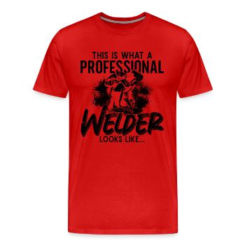 Welder Looks Like Welding Career Iron Weld Metal - Men's Premium Organic T-Shirt - red - Front - Damien (186cm)