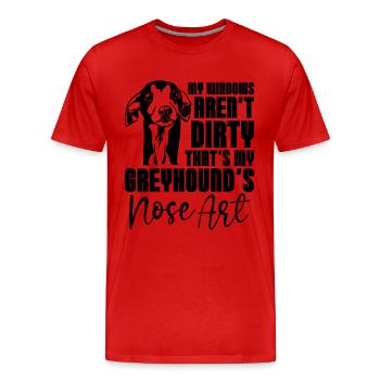 Mon Windows Greyhound Racing Rescue Greyhound Racer - T-shirt bio Premium Homme - rouge - Devant - Damien (186cm)