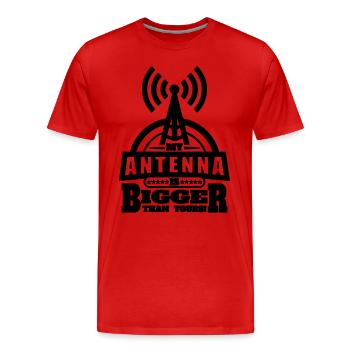 Mon antenne a une plus grande fréquence Ham Radio Operator - T-shirt bio Premium Homme - rouge - Devant - Damien (186cm)