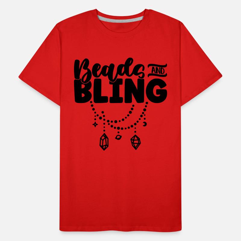 Perles et perles Bling Perle Perlage Bijoux Perle T-shirt bio Premium Homme