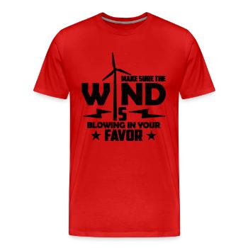 Make Sure The Wind Is Windmill Turbine Technician - Männer Premium Bio T-Shirt - Rot - Vorne - Damien (186cm)