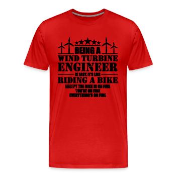 Being A Wind Turbine Renewable Turbine Technician - Männer Premium Bio T-Shirt - Rot - Vorne - Damien (186cm)