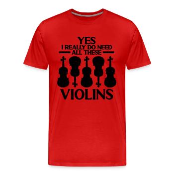 I Really Do Need Violin Retro Music Note Violinist - Männer Premium Bio T-Shirt - Rot - Vorne - Damien (186cm)