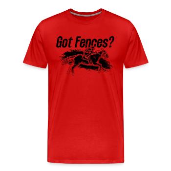 Got Fences Show Jumping Loves Equine Show Jumper - Männer Premium Bio T-Shirt - Rot - Vorne - Damien (186cm)