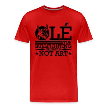 Ole Stop Bulldog Cruauté Torero - T-shirt bio Premium Homme - rouge - Devant - Damien (186cm)