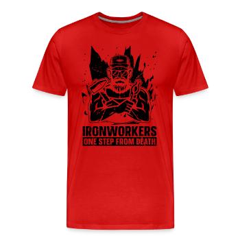Les ferronniers à deux pas de Death Welder Ironworkers - T-shirt bio Premium Homme - rouge - Devant - Damien (186cm)
