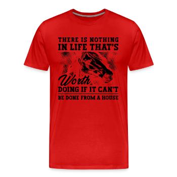 There Is Nothing In Cutting Horse Cowboy Horseman - Men's Premium Organic T-Shirt - red - Front - Damien (186cm)