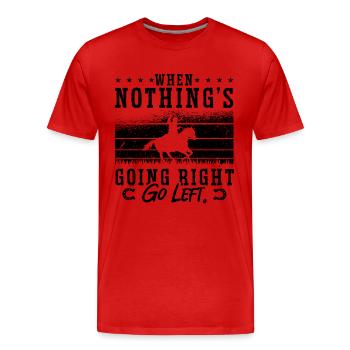 Quand rien ne va Retro Steer Roping Horseman - T-shirt bio Premium Homme - rouge - Devant - Damien (186cm)