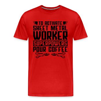 Pour activer les fabricants de tôles - T-shirt bio Premium Homme - rouge - Devant - Damien (186cm)