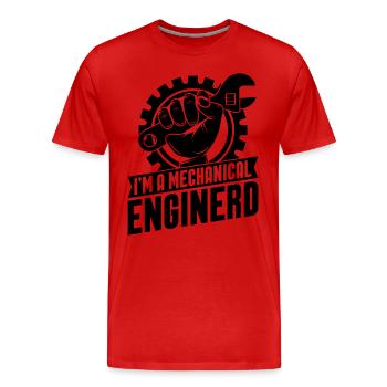 Je suis un ingénieur en mécanique - T-shirt bio Premium Homme - rouge - Devant - Damien (186cm)