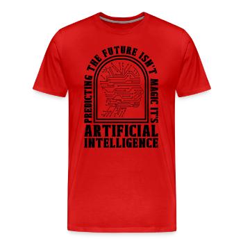 Predicting The Future Robots Data Science Robotics - Männer Premium Bio T-Shirt - Rot - Vorne - Damien (186cm)