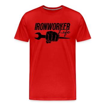 Métallurgiste Life Arc Welding Serrurier Ferronniers - T-shirt bio Premium Homme - rouge - Devant - Damien (186cm)