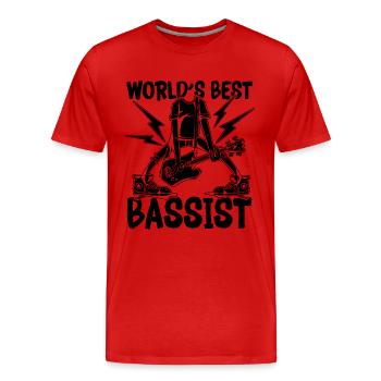 World's Best Bassists Bass Guitarist Bass Player - Männer Premium Bio T-Shirt - Rot - Vorne - Damien (186cm)