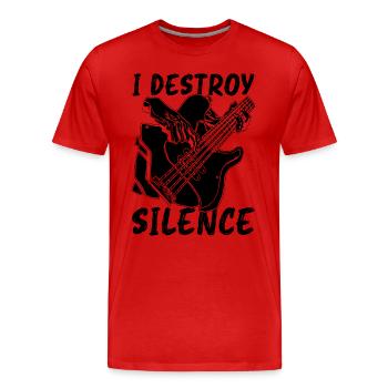 I Destroy Silence Guitarist Bass Line Bass Player - Männer Premium Bio T-Shirt - Rot - Vorne - Damien (186cm)
