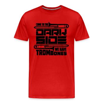 Come To The Dark Side Wind Instrument Trombonist - Men's Premium Organic T-Shirt - red - Front - Damien (186cm)