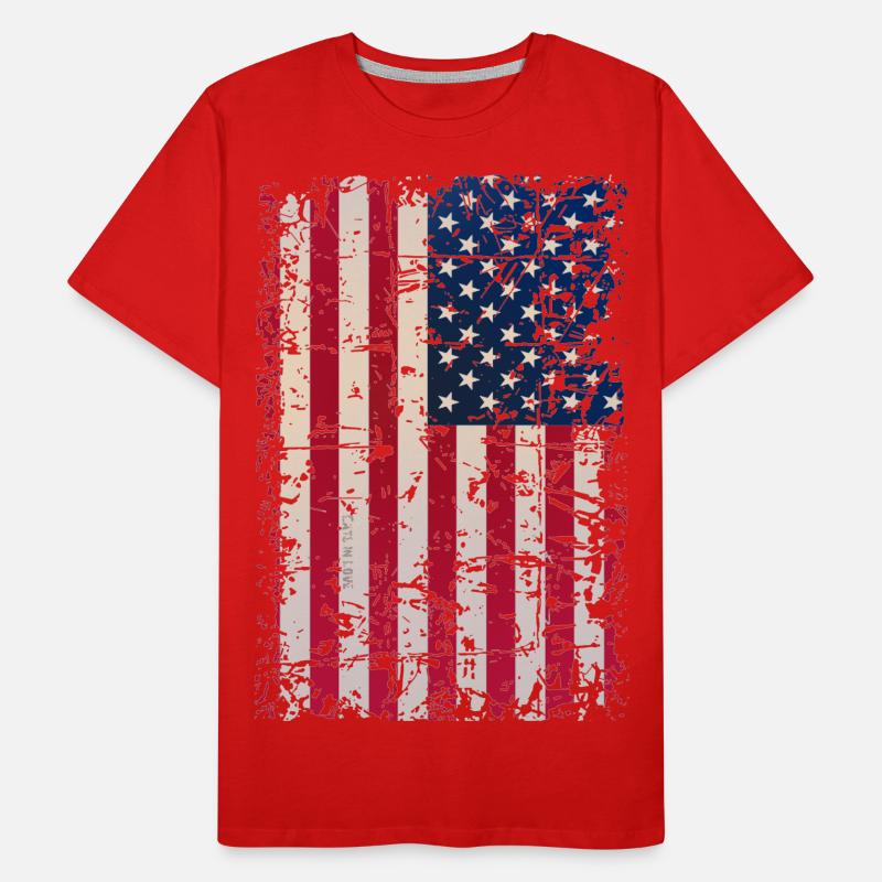 Drapeau des États-Unis transformé drapeau américain Drapeau américain T-shirt bio Premium Homme