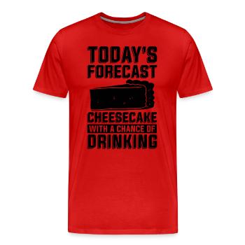 Today's Forecast Cheesecake Baker Cheesecake Lover - Men's Premium Organic T-Shirt - red - Front - Damien (186cm)