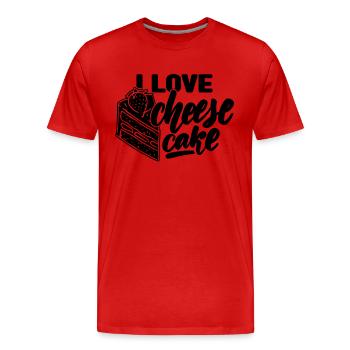 I Love Cheesecake Baker Desserts Cheesecake Lover - Men's Premium Organic T-Shirt - red - Front - Damien (186cm)