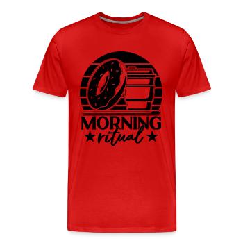 Morning Ritual Breakfast Coffee & Donuts Lover - Männer Premium Bio T-Shirt - Rot - Vorne - Damien (186cm)