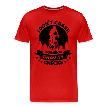 I Don't Crash I Do Bicycle Retro Bicycling Cyclist - Männer Premium Bio T-Shirt - Rot - Vorne - Damien (186cm)